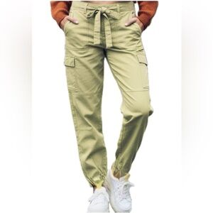 LOFT Army Green Belted Cargo Joggers Size 4